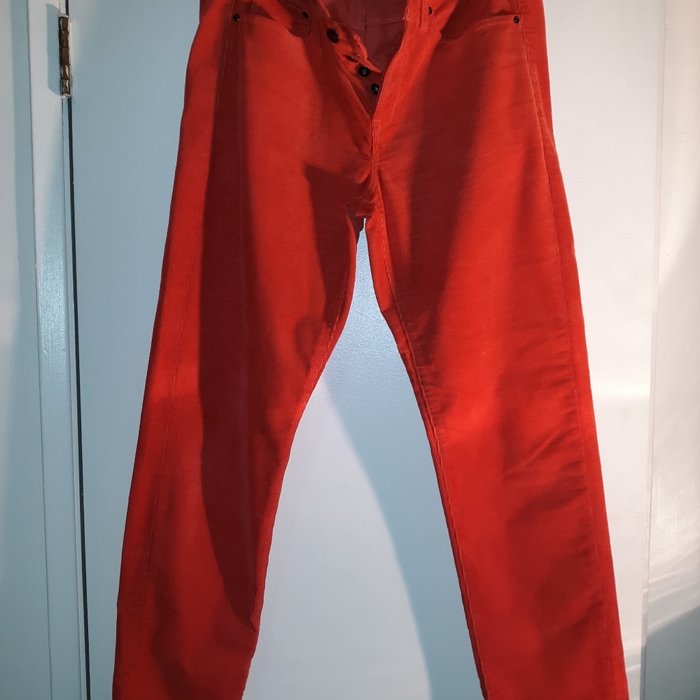 Red Corduroy Straight Legs